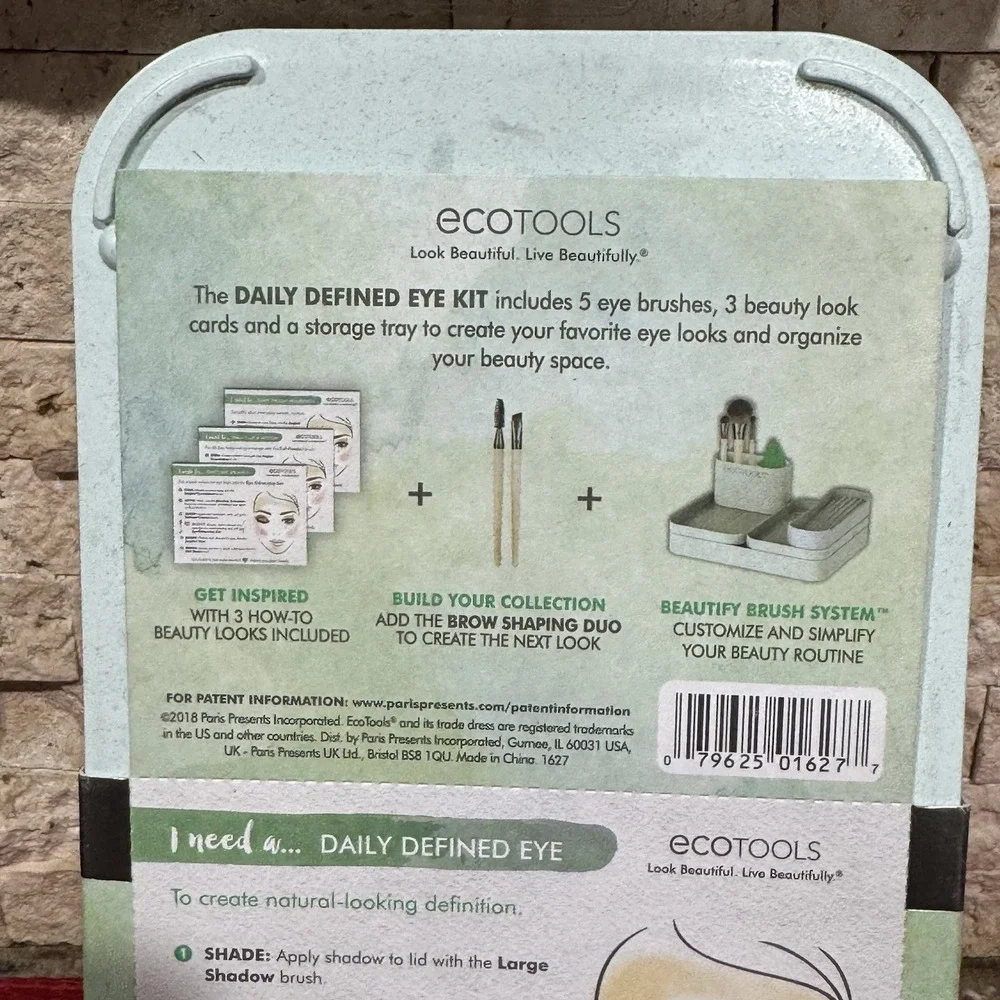 NEW NIB EcoTools Daily Defined Eye Brush Set Of 5 Liner Crease Shadow Smudge‎